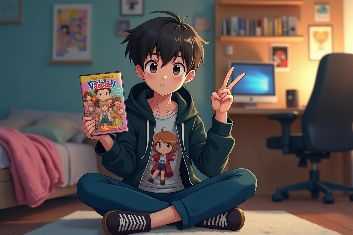 Adolescent tenant un DVD d