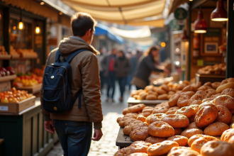 Marché gastronomique à Rennes un dimanche ensoleillé