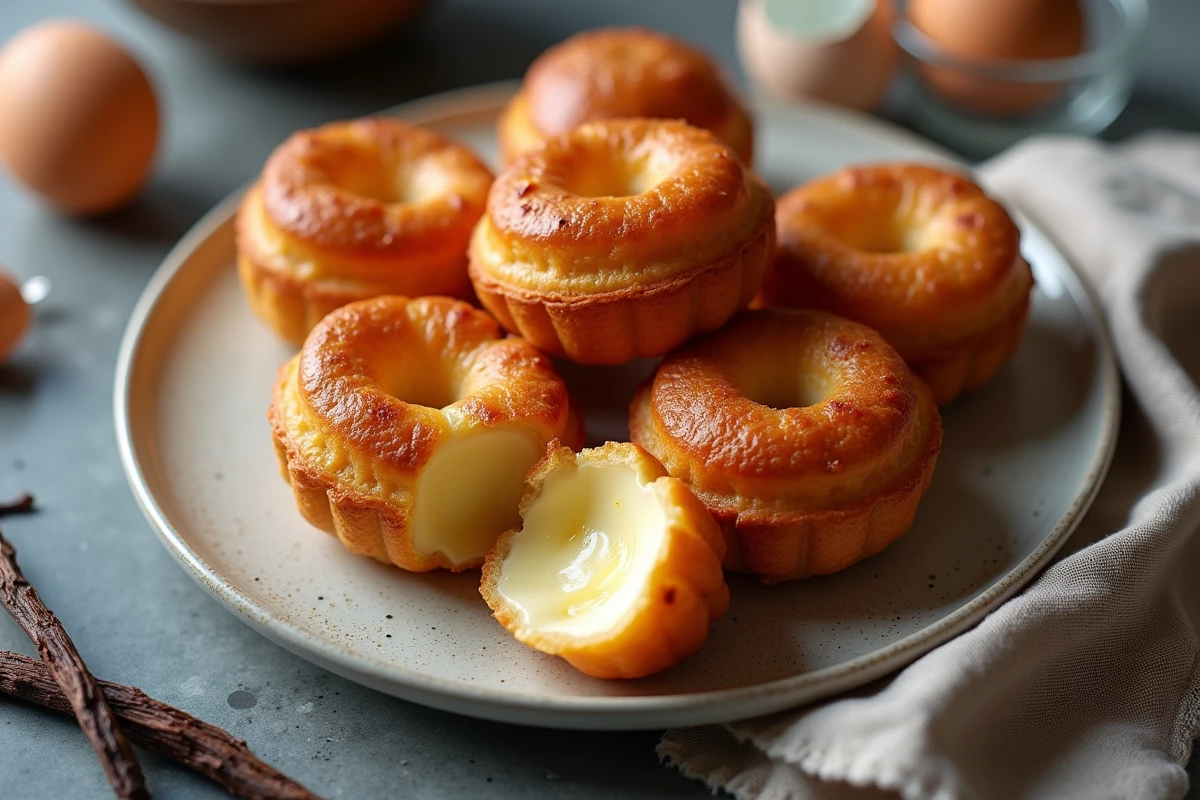 Gros plan sur des canelés caramélisés sur une assiette